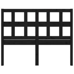 Berkfield Home Beautiful Bed Headboard Black 125.5x4x100 cm Solid Wood Pine - thumbnail 4