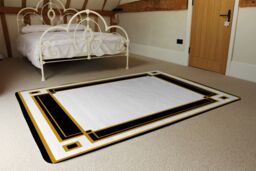 Benjamin Tate Design Art Deco Black & Gold Designer Rug in Natural - Size: Large - thumbnail 3