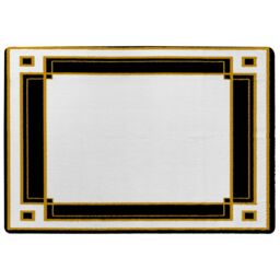 Benjamin Tate Design Art Deco Black & Gold Designer Rug in Natural - Size: Large - thumbnail 1