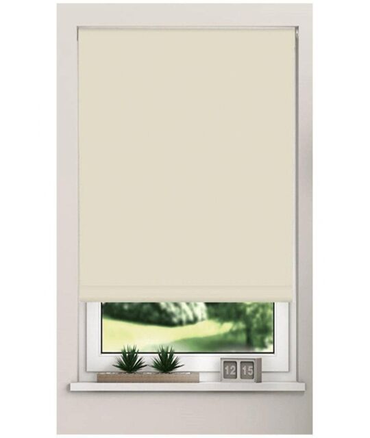 New Edge Blinds Thermal Blackout Roller Trimmable Blinds 165cm Drop in Natural - Size: 180 cm width x 165 cm drop - image 1