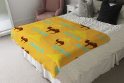 Benjamin Tate Design Camels & Pyramids Blanket in Natural - Size: 120 cm x 150 cm - thumbnail 3