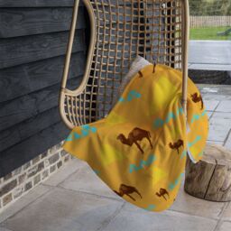 Benjamin Tate Design Camels & Pyramids Blanket in Natural - Size: 120 cm x 150 cm - thumbnail 4