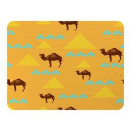 Benjamin Tate Design Camels & Pyramids Blanket in Natural - Size: 120 cm x 150 cm - thumbnail 1