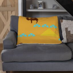 Benjamin Tate Design Camels & Pyramids Blanket in Natural - Size: 120 cm x 150 cm - thumbnail 2