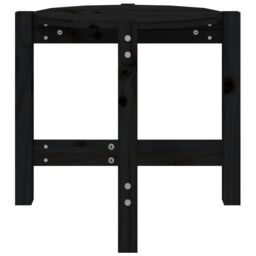 Berkfield Home Coffee Table Black Ã˜ 52.5x45 cm Solid Wood Pine - thumbnail 5