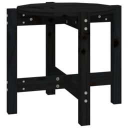 Berkfield Home Coffee Table Black Ã˜ 52.5x45 cm Solid Wood Pine - thumbnail 2