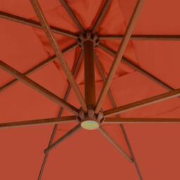 Berkfield Home Cantilever Umbrella with Wooden Pole 400x300 cm Terracotta in Brown - thumbnail 4