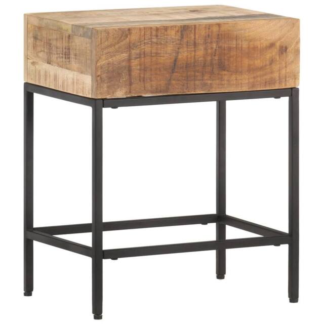 Berkfield Home Side Table 40x30x50 cm Solid Rough Mango Wood in Brown - Size: 40 x 30 x 50 cm - image 1