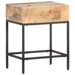Berkfield Home Side Table 40x30x50 cm Solid Rough Mango Wood in Brown - Size: 40 x 30 x 50 cm - thumbnail 6