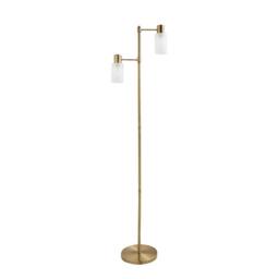 Pagazzi Maya 2-Light Antique Brass Floor Lamp in Gold - thumbnail 3