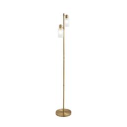 Pagazzi Maya 2-Light Antique Brass Floor Lamp in Gold - thumbnail 4