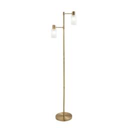 Pagazzi Maya 2-Light Antique Brass Floor Lamp in Gold - thumbnail 2
