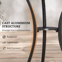 Wyld Haus Sazzotti Brown Black Cast Aluminium 2 Seater Bistro Set Round Table - thumbnail 6