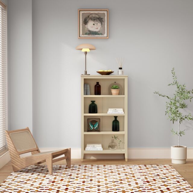 Cabinet Bits Palazzi 4 Tier Bookcase H127 W69 D25cm in Light Beige - image 1