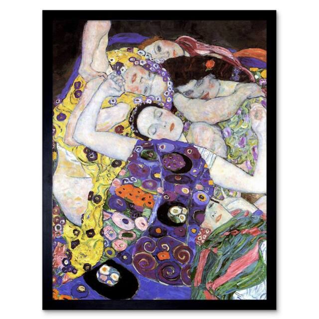 "Wee Blue Coo Gustav Klimt The Maiden 1913 Home Decor 12x16"" Framed Wall Art Print - Size: W12"" x H16""" - image 1