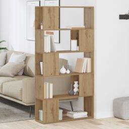 Berkfield Home TV Stand Artisan Oak Chipboard 80 x 24 x 155 cm TV Stand in Brown - thumbnail 4