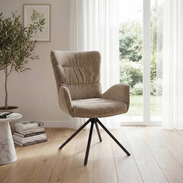 SONARA Single Luxury Chenille Swivel Accent Chair for Living Room in Brown - image 1
