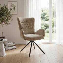 SONARA Single Luxury Chenille Swivel Accent Chair for Living Room in Brown - thumbnail 1
