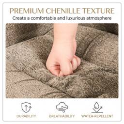 SONARA Single Luxury Chenille Swivel Accent Chair for Living Room in Brown - thumbnail 6