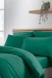 Catherine Lansfield So Soft Non Iron Duvet Cover Set in Teal - Size: Super King - thumbnail 3