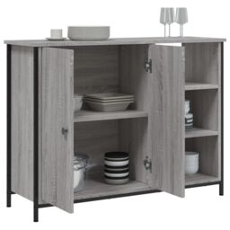 Berkfield Home Sideboard Grey Sonoma 100x33x75 cm Engineered Wood - Size: 100 x 33 x 75 cm - thumbnail 4