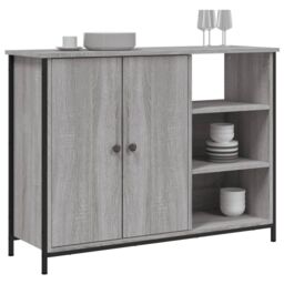 Berkfield Home Sideboard Grey Sonoma 100x33x75 cm Engineered Wood - Size: 100 x 33 x 75 cm - thumbnail 3