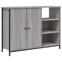 Berkfield Home Sideboard Grey Sonoma 100x33x75 cm Engineered Wood - Size: 100 x 33 x 75 cm - thumbnail 2