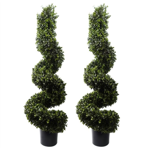 Leaf 120cm Spiral Boxwood Artificial Tree UV Resistant Outdoor in Green - image 1