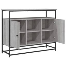Berkfield Home Sideboard Grey Sonoma 100x35x80 cm Engineered Wood - Size: 100 x 35 x 80 cm - thumbnail 5