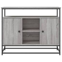 Berkfield Home Sideboard Grey Sonoma 100x35x80 cm Engineered Wood - Size: 100 x 35 x 80 cm - thumbnail 6
