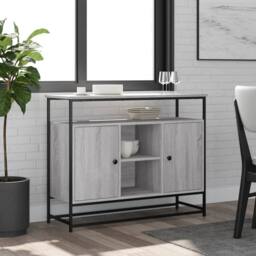 Berkfield Home Sideboard Grey Sonoma 100x35x80 cm Engineered Wood - Size: 100 x 35 x 80 cm - thumbnail 1