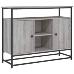 Berkfield Home Sideboard Grey Sonoma 100x35x80 cm Engineered Wood - Size: 100 x 35 x 80 cm - thumbnail 2