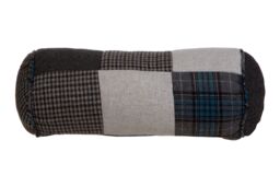 Orsina Heritage Patchwork Bolster Cushion in Black