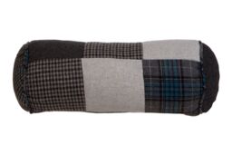 Orsina Heritage Patchwork Bolster Cushion in Black - thumbnail 3