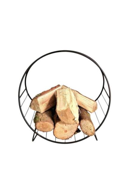 KDMD Black Fireside Metal Log Holder 47cm - image 1