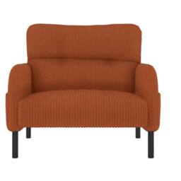 Direct Wicker Single Corduroy Armchair, Wide Seat Lounge Chair, Accent Furniture in Orange - Size: 1 Pack - thumbnail 8