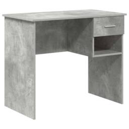 Berkfield Home Desk with Storage Concrete Grey 90x49.5x75 cm Engineered wood - thumbnail 1