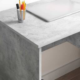 Berkfield Home Desk with Storage Concrete Grey 90x49.5x75 cm Engineered wood - thumbnail 4