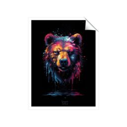 "Warren Reed - Designer Splashart Bear Face Unframed Art Print - Size: W24"" x H36""" - thumbnail 2