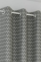 Enhanced Living Leaf Geometric Pattern Room Darkening Thermal Energy Saving Pair of Curtains with Eyelet Header For Living Room & Bedrooms - thumbnail 2