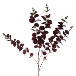 Leaf Pack of 6 x 100cm Artificial Eucalyptus Foliage Burgundy in Red - Size: 6 x 100 cm - thumbnail 6
