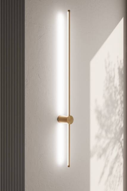 360° Adjustable Linear LED Wall Light Corded White Lighting in Gold - image 1