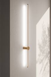 360° Adjustable Linear LED Wall Light Corded White Lighting in Gold - thumbnail 1