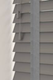 Blinds Outlet Faux Wooden Venetian Blinds with Tapes in Dark Grey - Size: 150 cm width x 200 cm drop