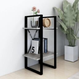 Berkfield Home 2-Tier Book Cabinet Grey Sonoma 40x30x70 cm Engineered Wood - Size: 40 x 30 x 70 cm - thumbnail 3