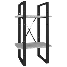 Berkfield Home 2-Tier Book Cabinet Grey Sonoma 40x30x70 cm Engineered Wood - Size: 40 x 30 x 70 cm - thumbnail 2