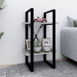 Berkfield Home 2-Tier Book Cabinet Grey Sonoma 40x30x70 cm Engineered Wood - Size: 40 x 30 x 70 cm - thumbnail 1