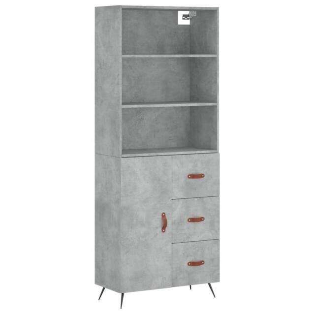 Berkfield Home Highboard Concrete Grey 69.5x34x180 cm Engineered Wood - image 1
