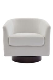 Living and Home Linen Swivel Accent Chair Armchair in Beige - thumbnail 3