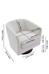 Living and Home Linen Swivel Accent Chair Armchair in Beige - thumbnail 2